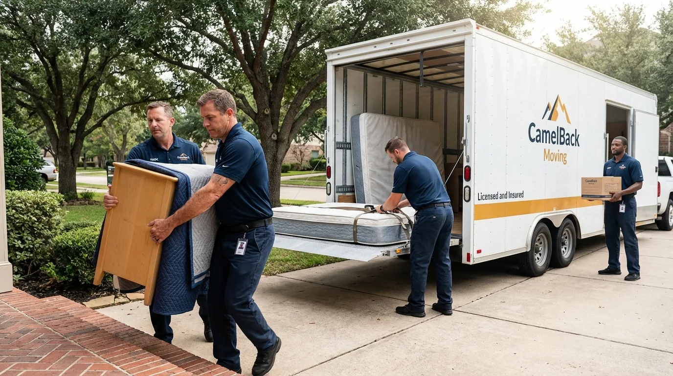 Crew loading residential truck for cross-state move from Kapaau, HI